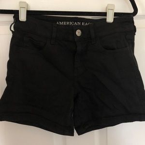 American Eagle Black Midi Shorts